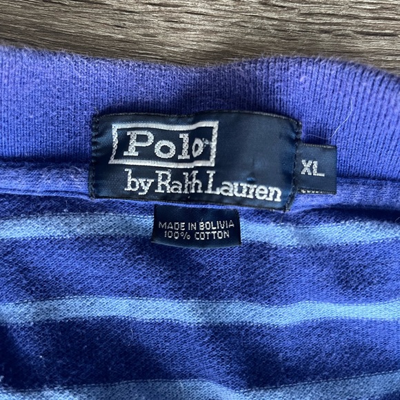 Vintage Ralph Lauren striped polo. USA blue striped. #polo #ralphlauren #usa - Picture 2 of 4